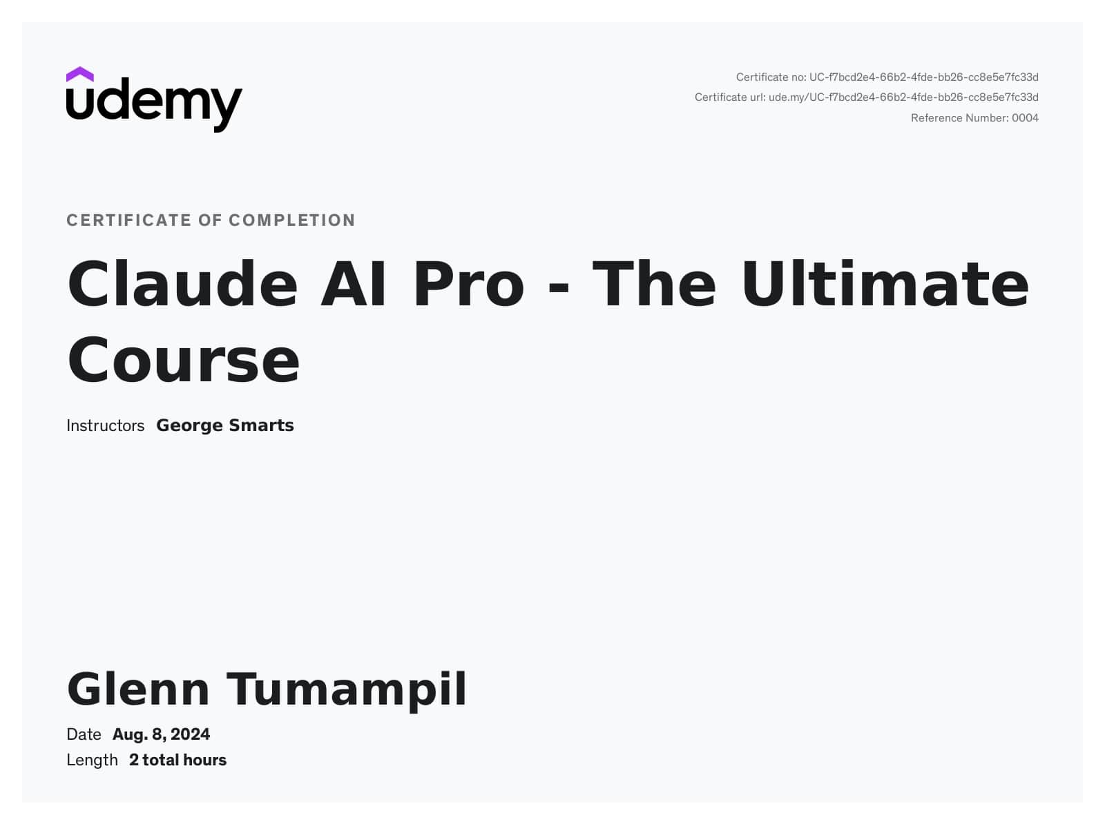 Claude AI Pro - The Ultimate Course | Udemy | George Smarts